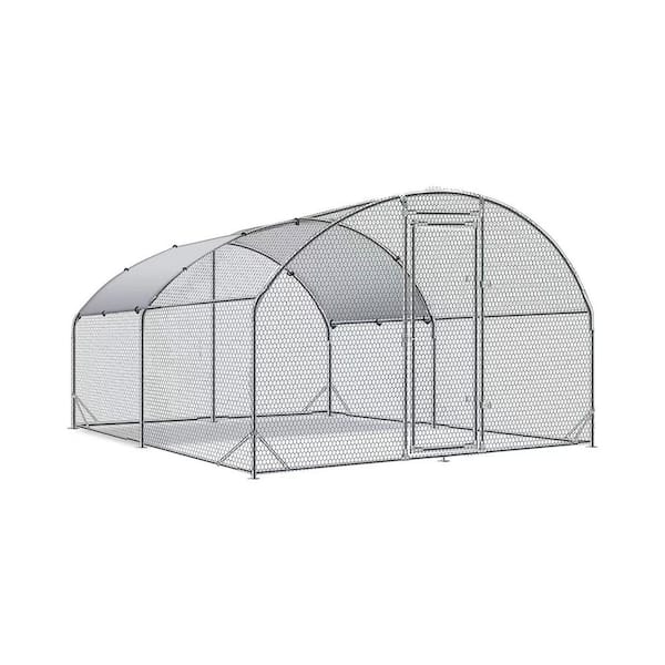 Tidoin 78 in. H x 150 in. W x 110 in. D Large Metal Chicken Coop Poultry Cage with Waterproof and UV Protection Cover