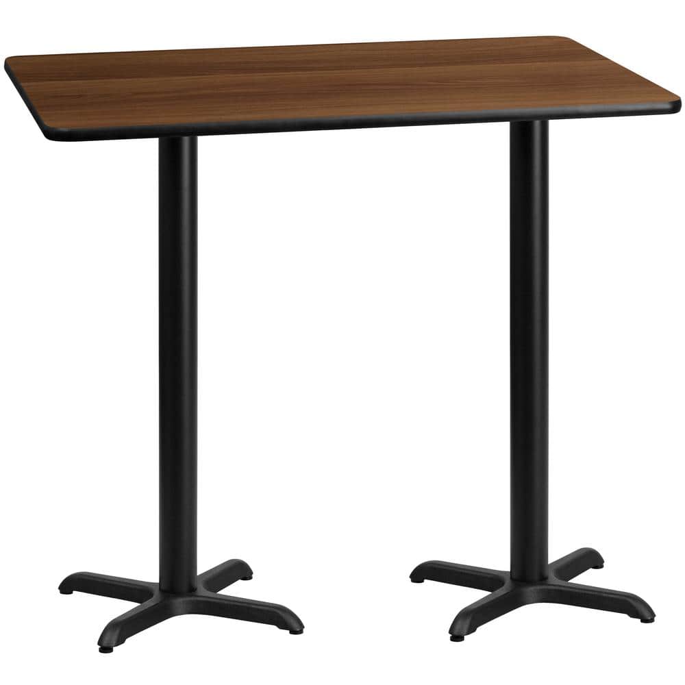 24'' X 42'' RECTANGULAR WALNUT LAMINATE TABLE TOP W/ 22'' X 30'' TABLE HT BASE 