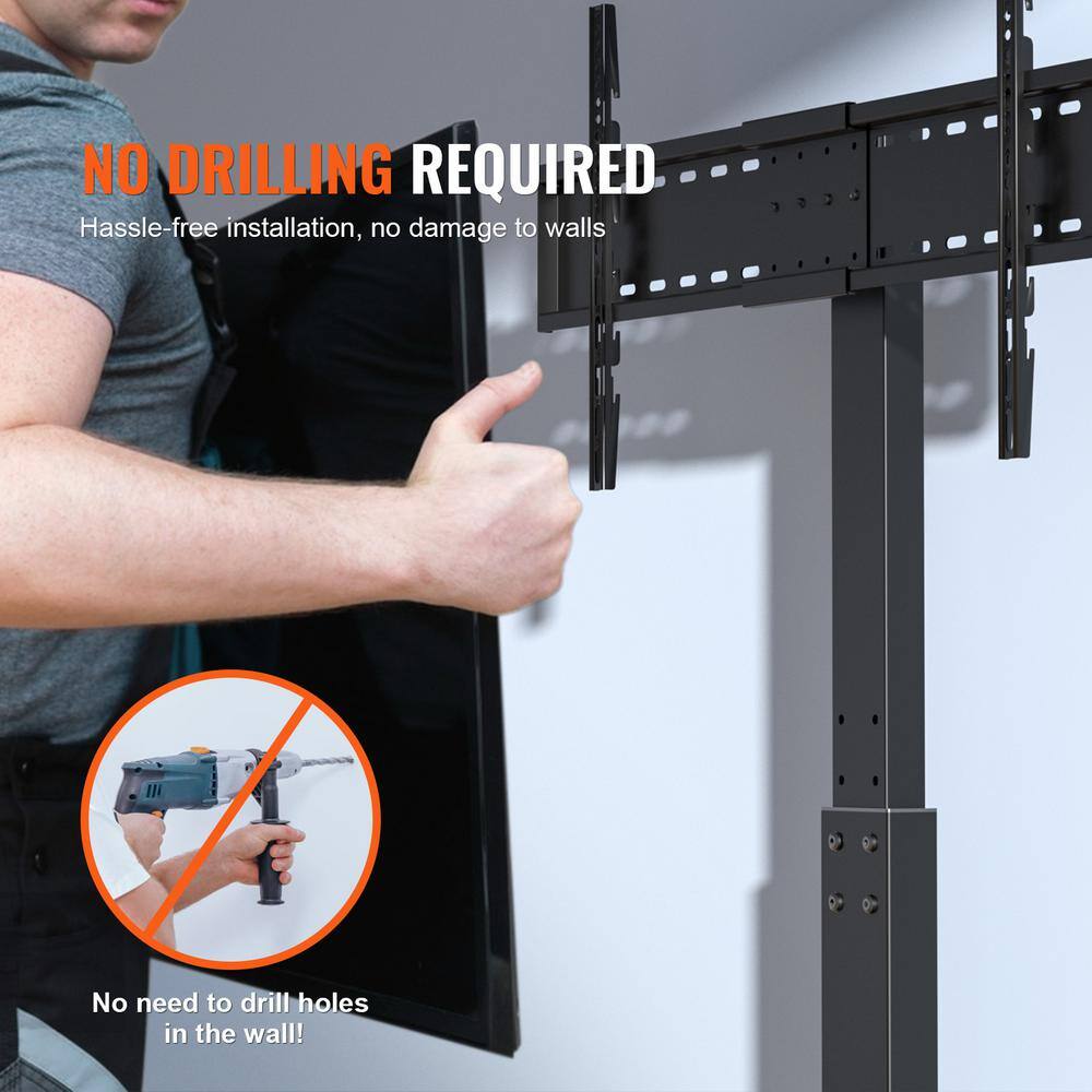 Black Adjustable Freestanding Swivel TV Stand Mount for 32 to 85 inch TVs