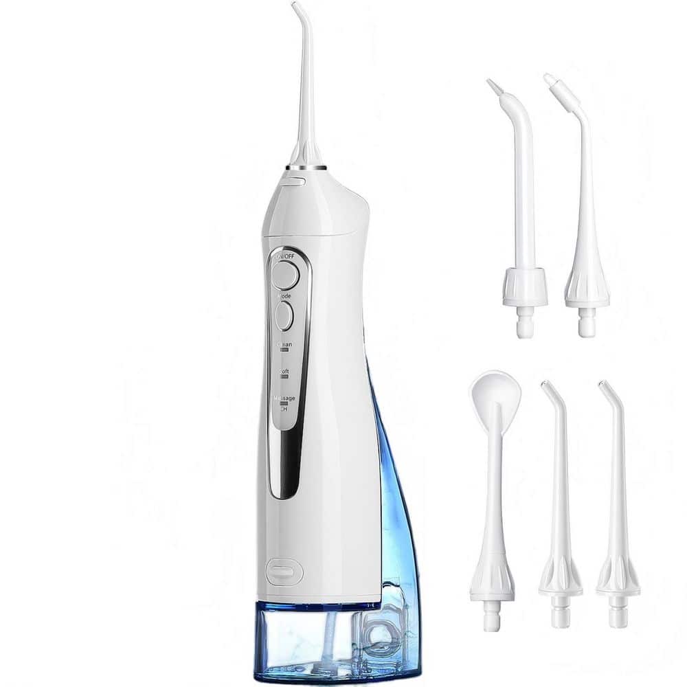 White Water Dental Flosser Teeth Pick, Portable Rechargeable Oral Irrigator, Cordless for Orthodontic, Travel