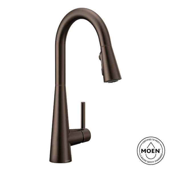 Sleek Oil-Rubbed Bronze 15.56 in. H Pull Down Sprayer Kitchen Faucet with 360 Degree Spout Swivel and Power Boost