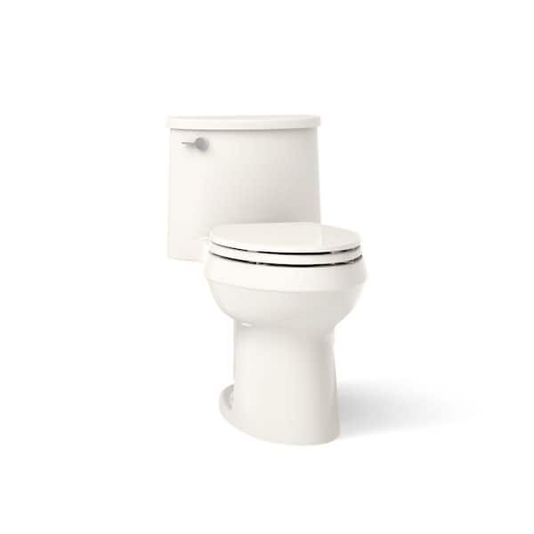 KOHLER Adair 12 in. Rough In 1-Piece 1.28 GPF Single Flush Elongated Toilet in Biscuit Seat Included