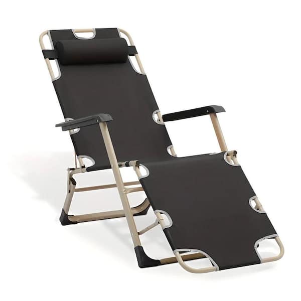 OVCRNIBI Black Metal Soft-Pad Folding Zero-Gravity Chair Outdoor OVCRNIBI Black Metal Soft-Pad Folding Zero-Gravity Chair Outdoor