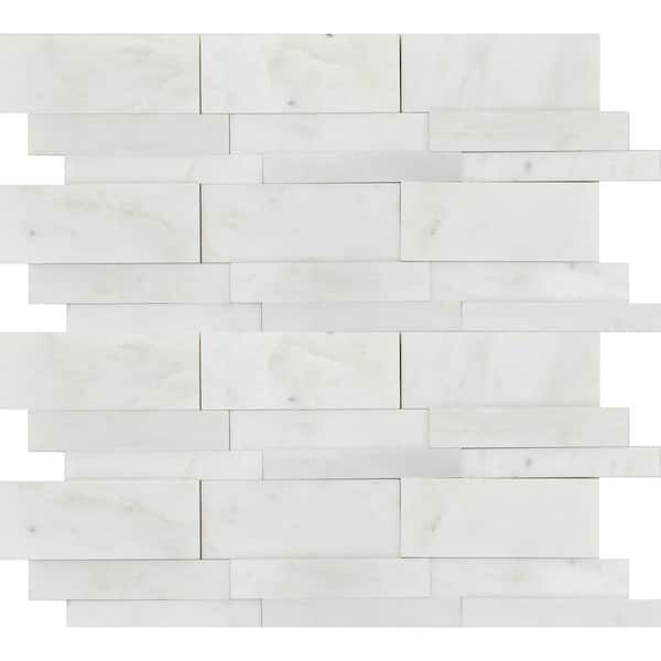 Emser WINTER FROST Winter Frost Natural Stone Marble Crown Tile (2-in x 12-in)