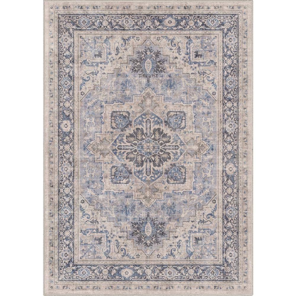 Well Woven Blue 2 ft. 3 in. x 3 ft. 11 in. Apollo Tirana Vintage