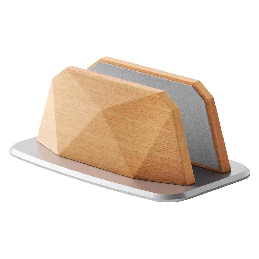 Vertical Laptop Stand - Snow Peak-Shaped Wooden Holder - View #12