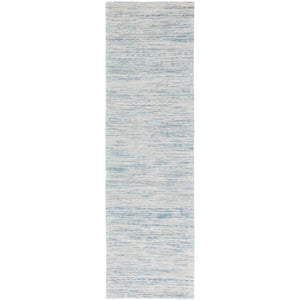 Marbella Blue/Ivory 2 ft. x 8 ft. Interlaced Runner Rug
