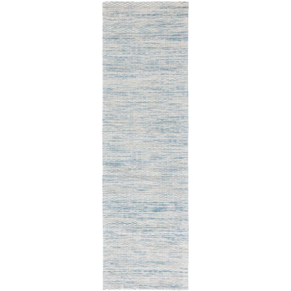SAFAVIEH Marbella Blue/Ivory 2 ft. x 8 ft. Interlaced Runner Rug