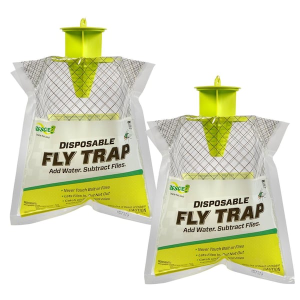 RESCUE Outdoor Disposable Fly Trap, Bundle Of 2