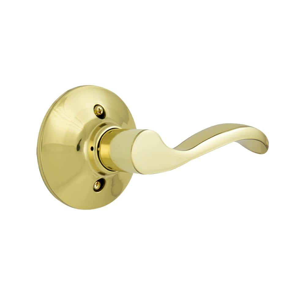 Defiant Naples Polished Brass Right Handed Dummy Door Lever 32lye704br The Home Depot 5579