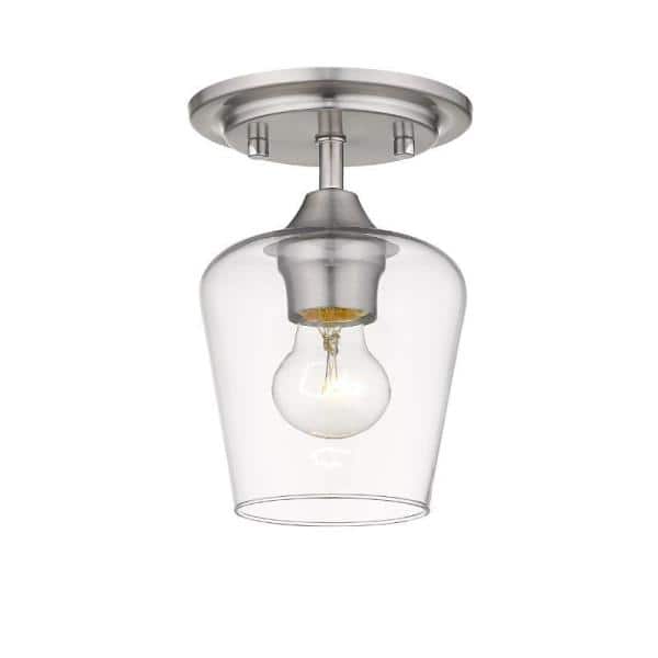 Joliet Brushed Nickel 9.5" Contemporary Flush Mount Ceiling Light