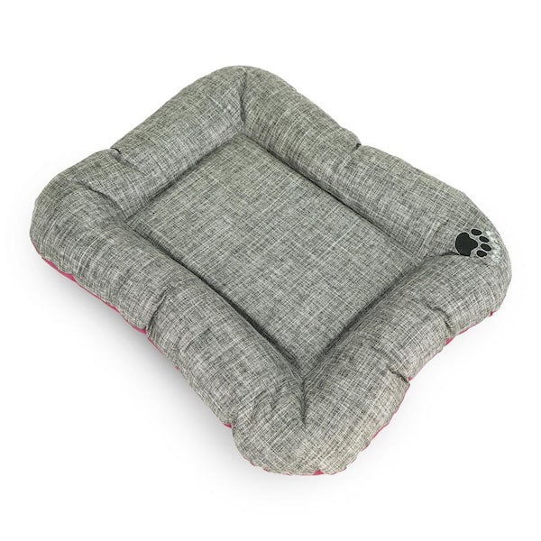 Gray Waterproof Dog Pillow for Small Dogs - Tear-Resistant Washable Dog Bed