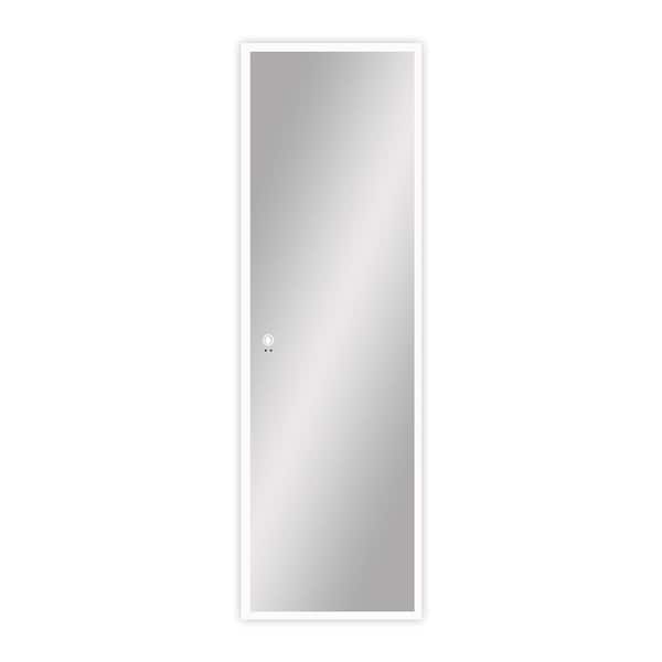 Unbranded 22 in. W x 65 in. H LED Light Rectangular Frameless Wall-Mounted Single button Big Size Bathroom Vanity Mirror in Silver