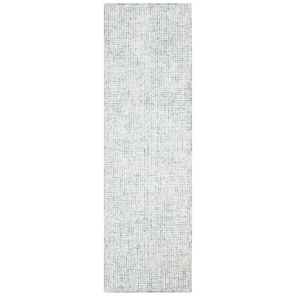 SAFAVIEH Abstract Ivory/Blue 2 ft. x 10 ft. Geometric Gradient Runner Rug