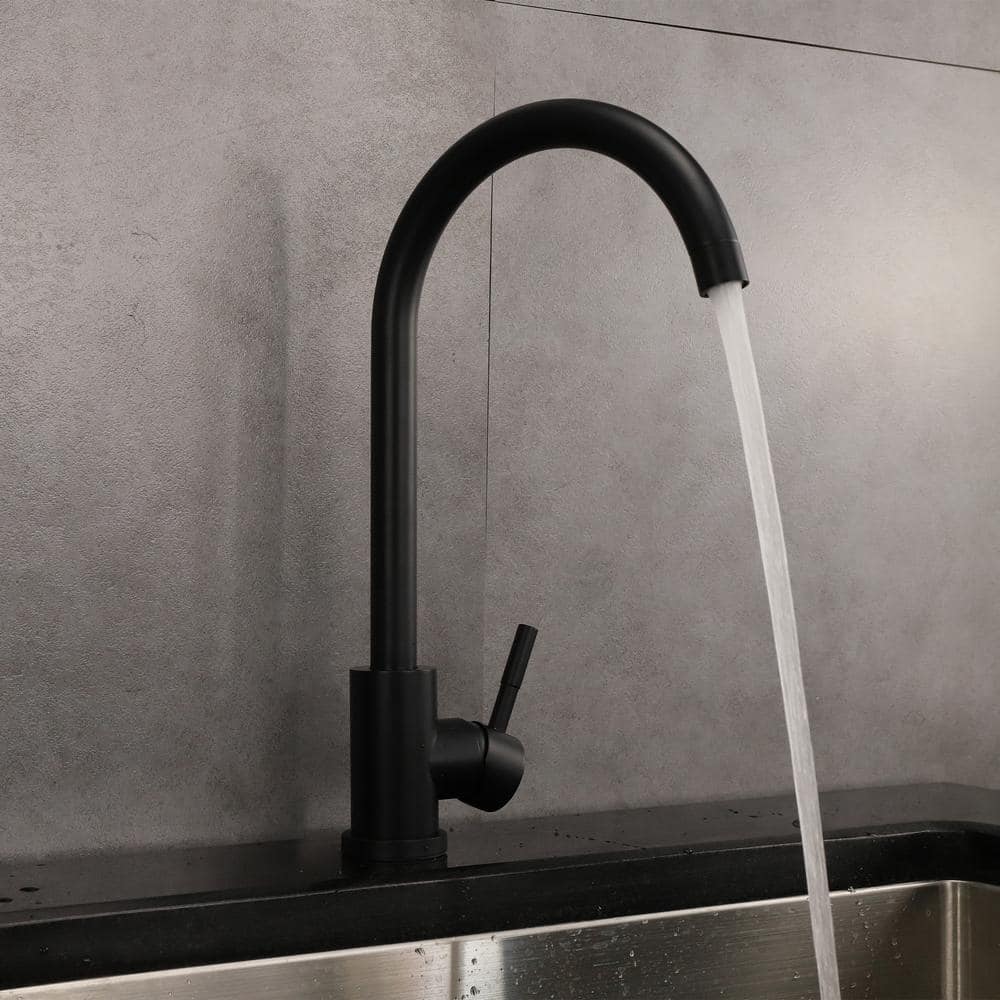 Matte Black Stainless Steel Single Handle Kitchen Faucet