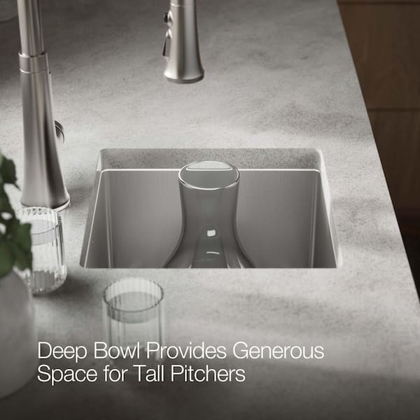 Strive 18-Gauge Stainless Steel 15 in. Undermount Bar Sink with Bowl Rack