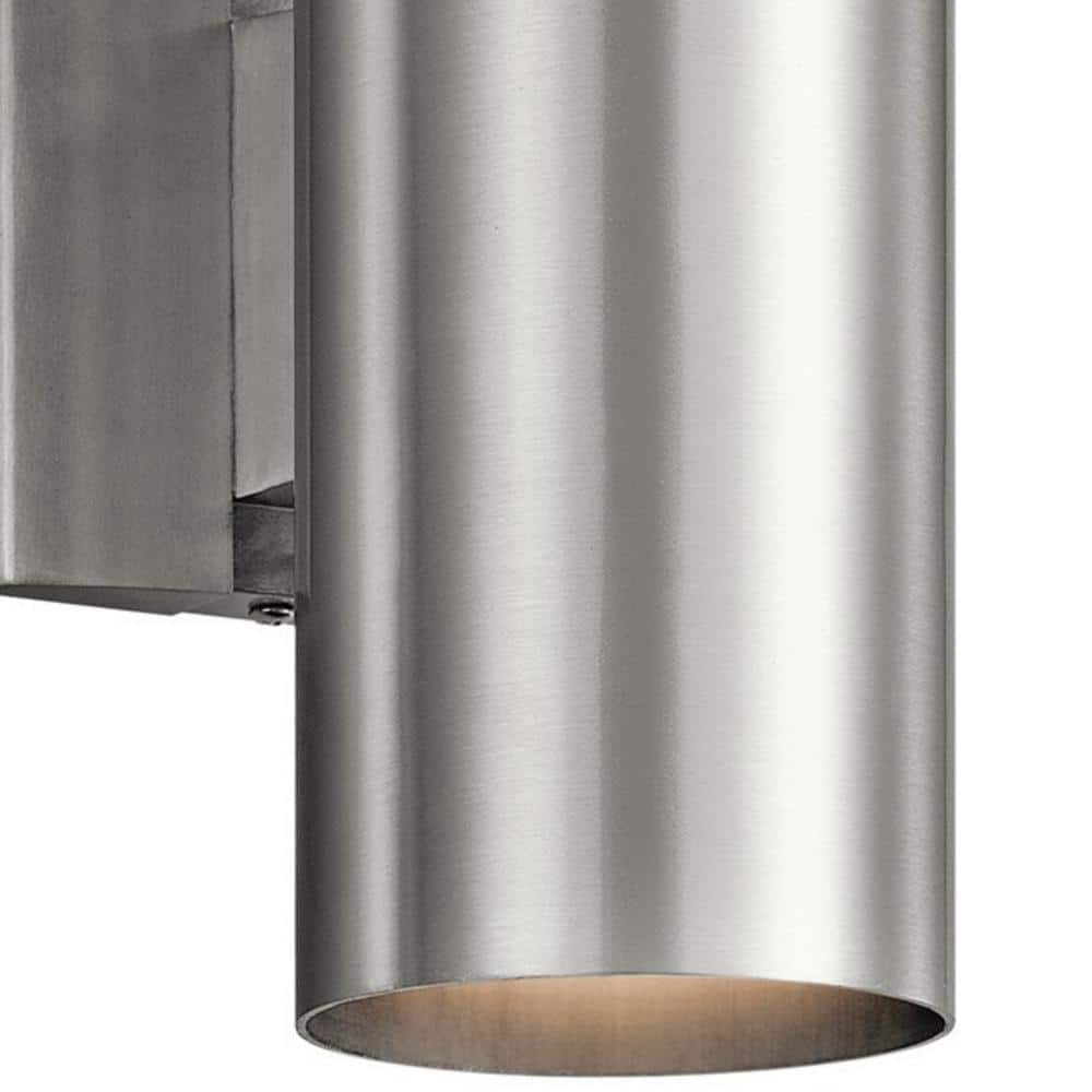Brushed Aluminum 12" Modern Cylinder Wall Sconce