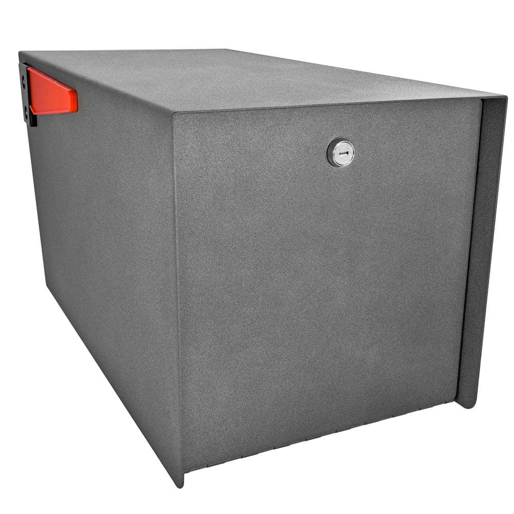 Granite Steel Locking Post-Mount Mailbox with Rear Access