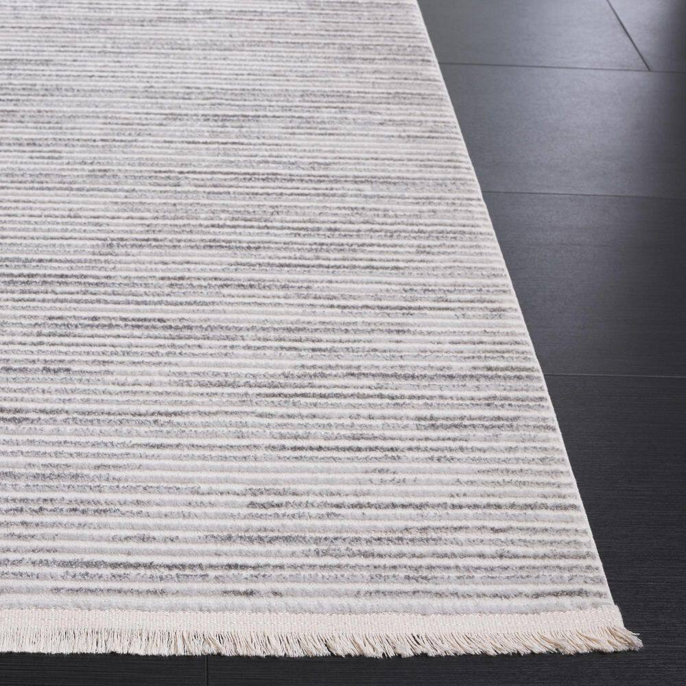 Mirage Ivory and Grey Hand-Knotted Wool Area Rug