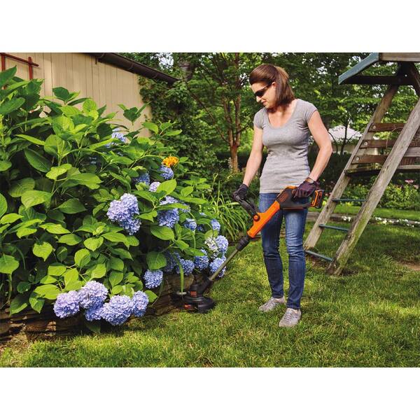 BLACK+DECKER 20-volt Max 10-in Straight Shaft String Trimmer (Battery  Included) in the String Trimmers department at