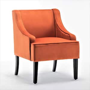 Correen 25 in. Wide Orange Red Microfiber Accent Chair