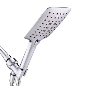 3-Spray Patterns High Pressure 4 in. Wall Mount Square Handheld Shower Head in Chrome