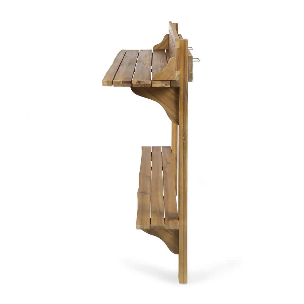 Natural Stained Acacia Wood Bar Height Balcony Table