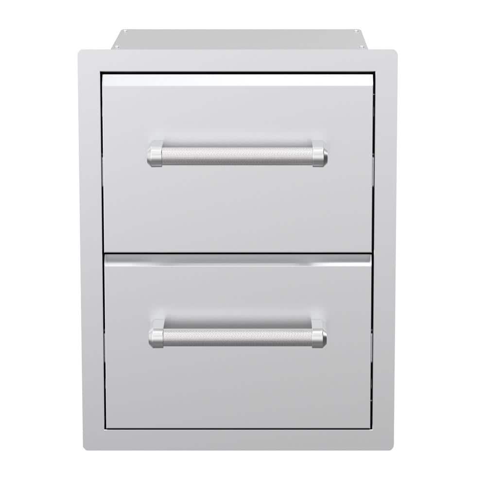 Stainless Steel Vertical Double Drawer Outdoor Kitchen Unit