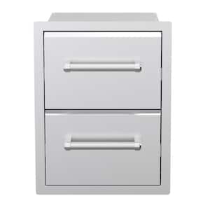 Outdoor Kitchen 18 in. Built-In Grill Cabinet Double Drawer Access Drawer Unit