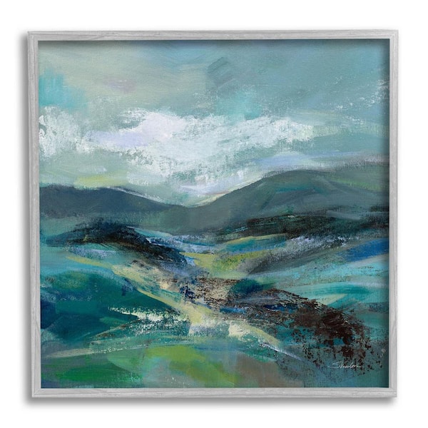 The Stupell Home Decor Collection Modern Green Mountains Landscape Design by Silvia Vassileva Framed Abstract Art Print 17 in. x 17 in.