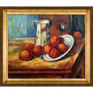 Bricoo, Bicchiere e Piato by Paul Cezanne Athenian Gold Framed Abstract Oil Painting Art Print 25 in. x 29 in.