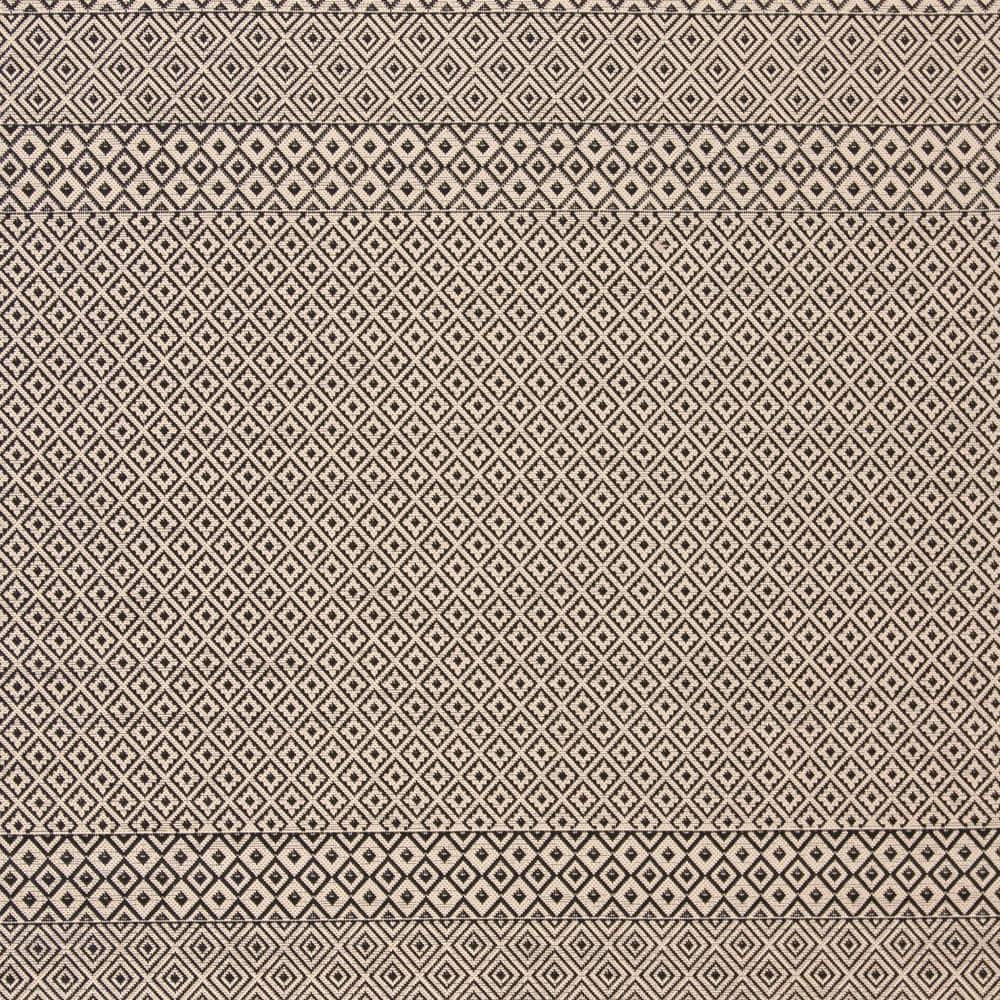 Black and Beige 8' x 11' Stain-Resistant Synthetic Area Rug