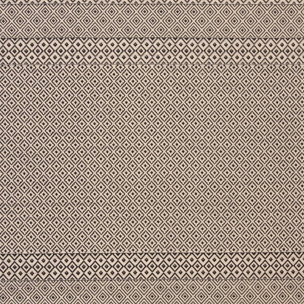 Beige and Black 9' x 12' Synthetic Flat Woven Reversible Rug