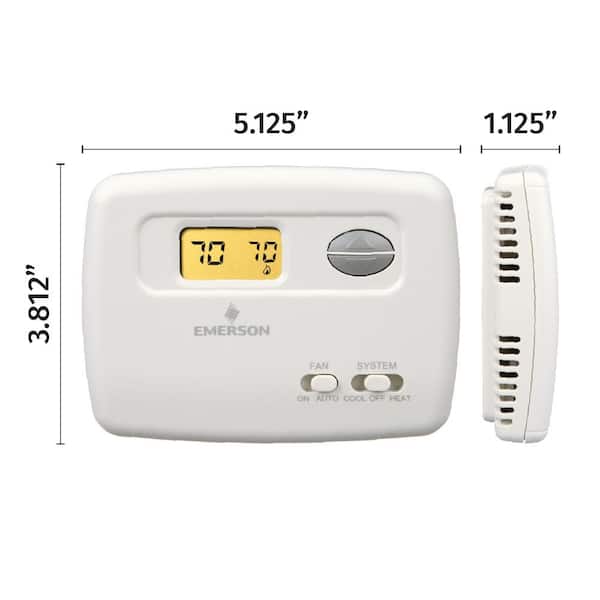 Emerson 70 Series Classic, Non-Programmable, Single Stage (1H/1C) Thermostat  1F78-144 - The Home Depot