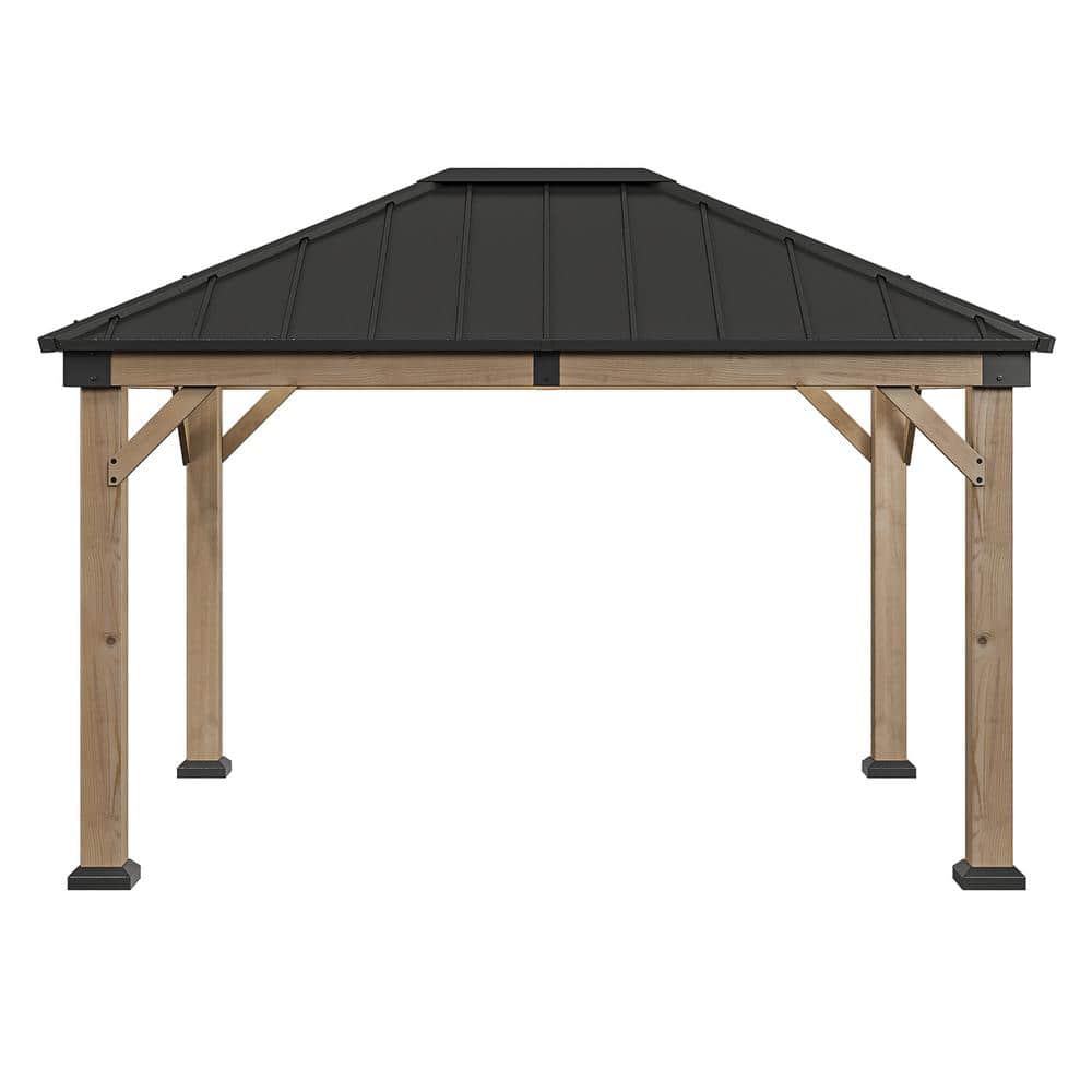 12 ft. x 10 ft. Cedar Wood Frame Hardtop Gazebo with Ceiling Hook price history on PriceWatchPro