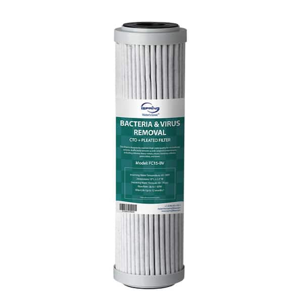 ISPRING Replacement Water Filter, CTO Plus Pleated Water Filter Cartridge for US31-BV and CW31-BV, Removes Bacteria and Viruses