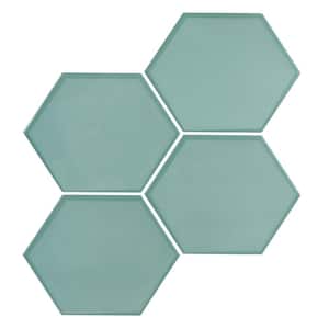 Blue Hex Wall Applique Peel and Stick Backsplash Tiles