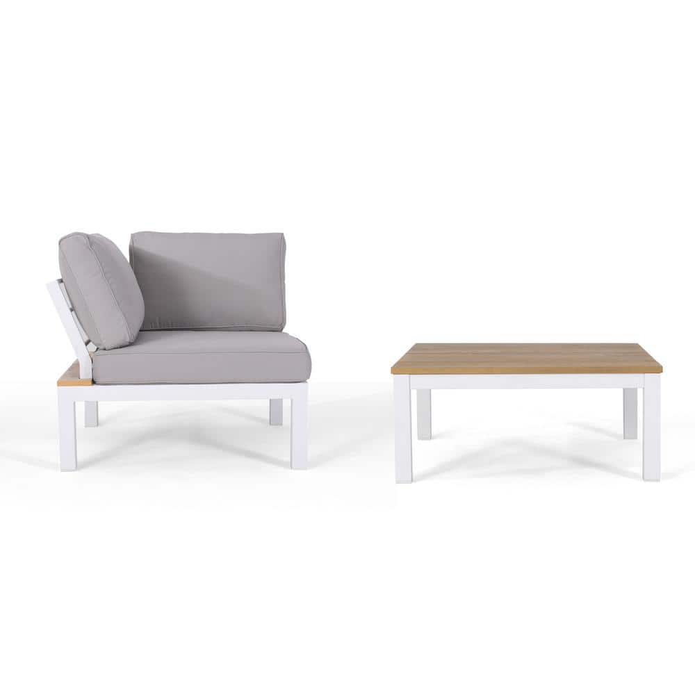 26.75 in. White Wood Outdoor Patio Coffee Table for Outdoors, Garden, Lawn, Backyard price history on PriceWatchPro