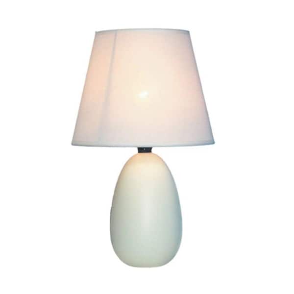 White Oval Egg Ceramic Mini Table Lamp, White Egg Table Lamp