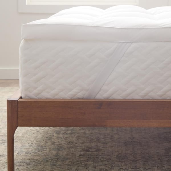 Linenspa 2 inch California Kin Down Alternative Fiber Bed Mattress Topper, White