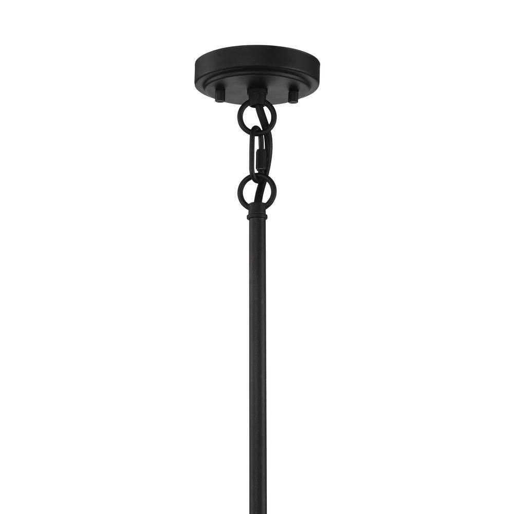 Modern Black Steel Outdoor Chandelier with Clear Glass Shades