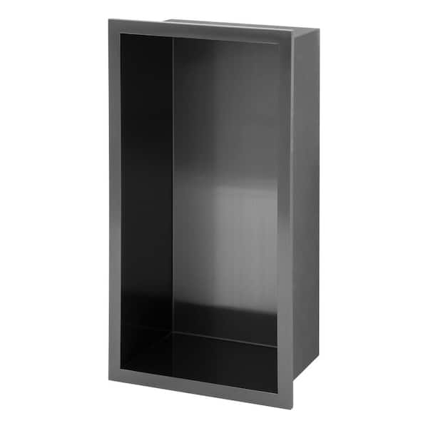 13 in. W x 7 in. H x 3.94 in. D Stainless Steel Shower Niche in Gunmetal Black