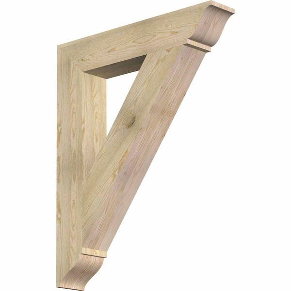 Ekena Millwork 6 in. x 42 in. x 34 in. Douglas Fir Traditional Rough Sawn Bracket