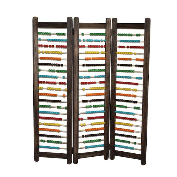 Unbranded Abacus 3.5 ft. Multi-color 3-Panel Room Divider
