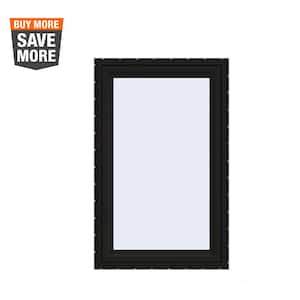 30 in. x 48 in. V-4500 Series Black FiniShield Vinyl Right-Handed Casement Window with Fiberglass Mesh Screen