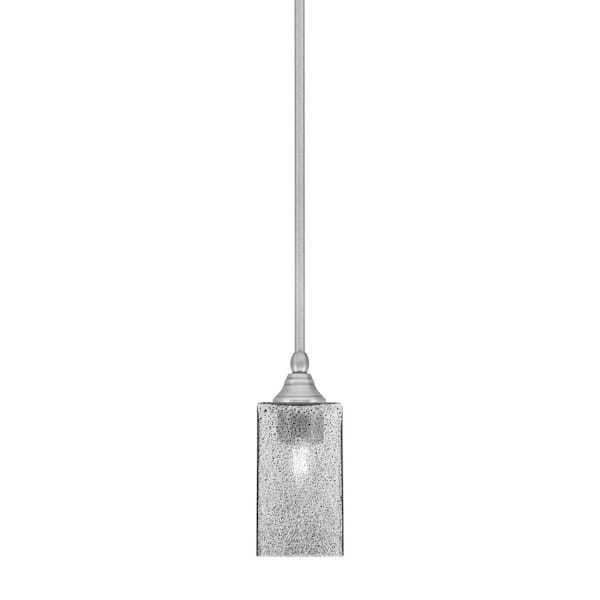 Unbranded Sparta 100-Watt 1-Light Brushed Nickel Shaded Pendant Light Mini Pendant with Smoke Bubble Glass and No Bulb Included