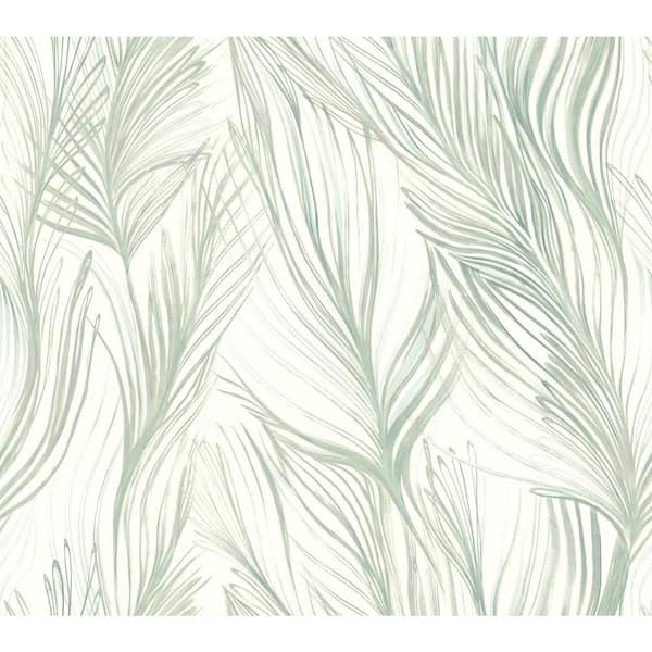 York Wallcoverings Light Blue Peaceful Plume Non-woven Paper Wallpaper, Matte 27 in. by 27 ft.