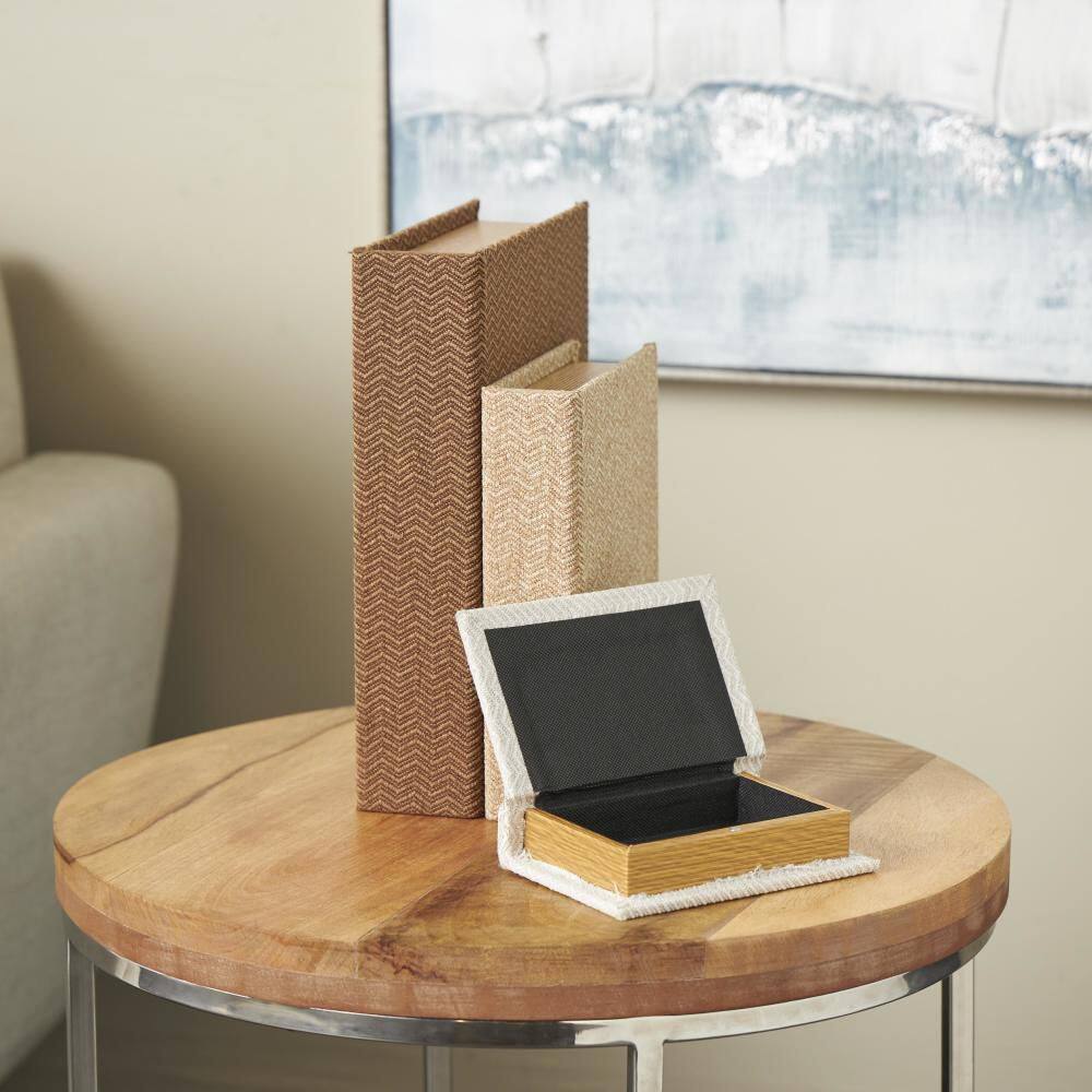 Rectangle Fabric Storage Book Decorative Box (Set of 3)