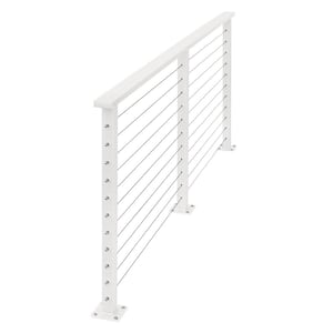26 ft. Deck Cable Railing, 36 in. Base Mount, White