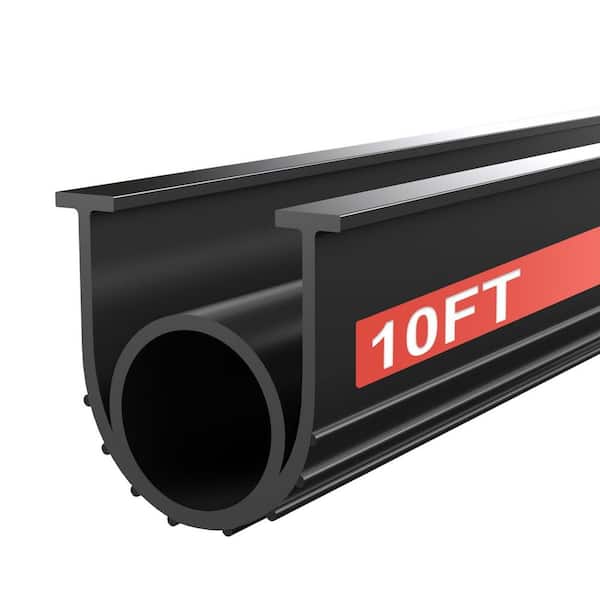 10 ft. Garage Door Bottom Seal Weatherproof Rubber Water Barrier Tight Seal for Standard Doors Black EPDM Edging